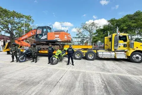 Retienen maquinaria para minería ilegal