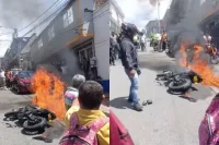 Comunidad quemó moto de ladrones