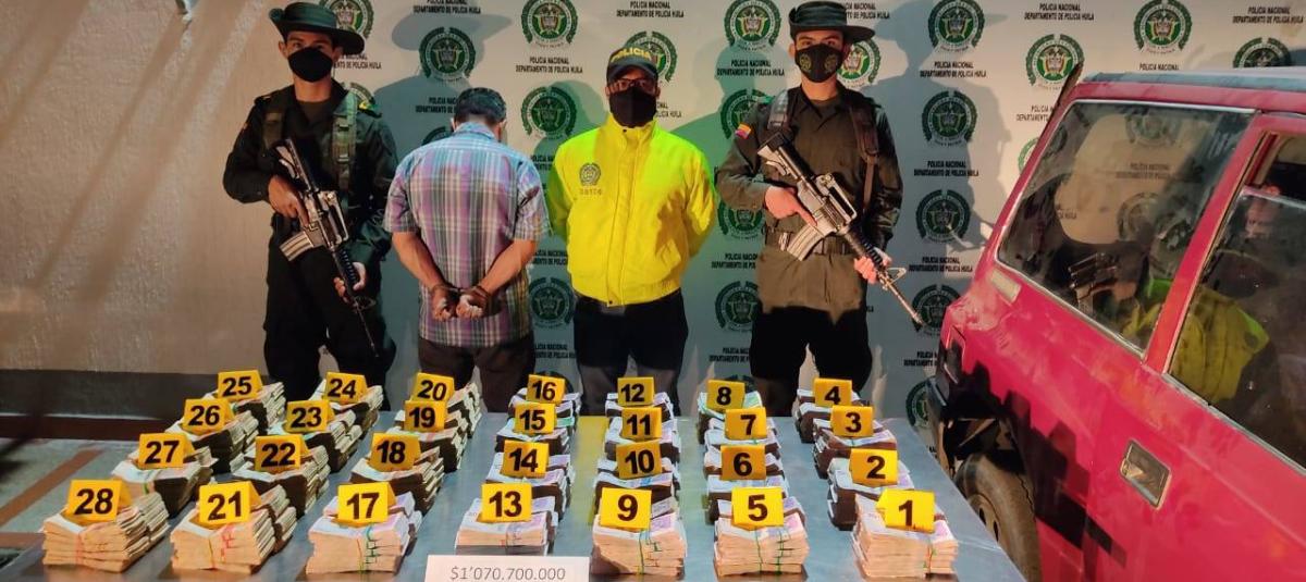 En firme condena de 10 años por transportar $1.000 millones en Neiva