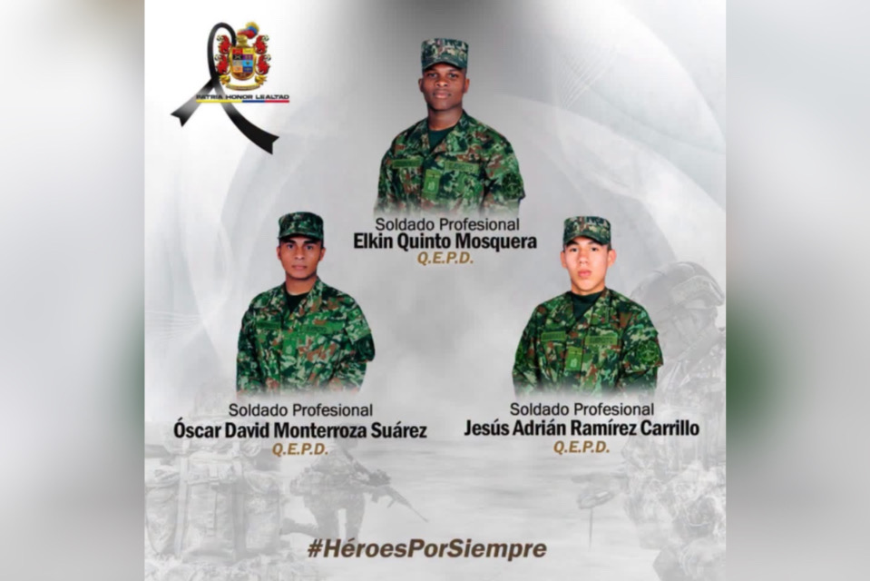 Tres soldados muertos en ataques con explosivos en el Meta