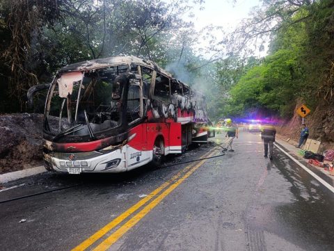 Vehículo se incendió en la vía Pitalito-Garzón; pasajeros ilesos